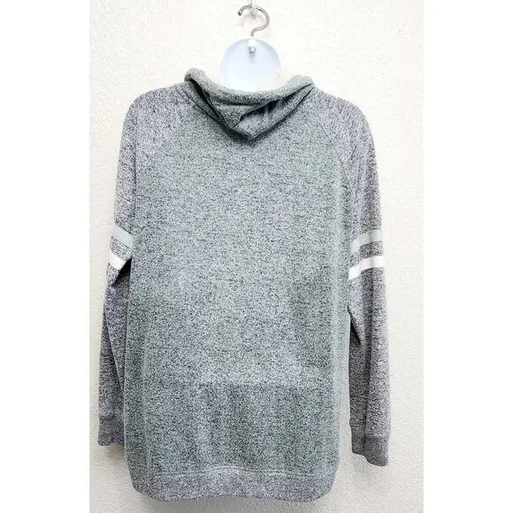 Inspired Hearts Green Gray Cowl Neck Pull Over Sweater Large Lightweight Soft - Picture 4 of 6